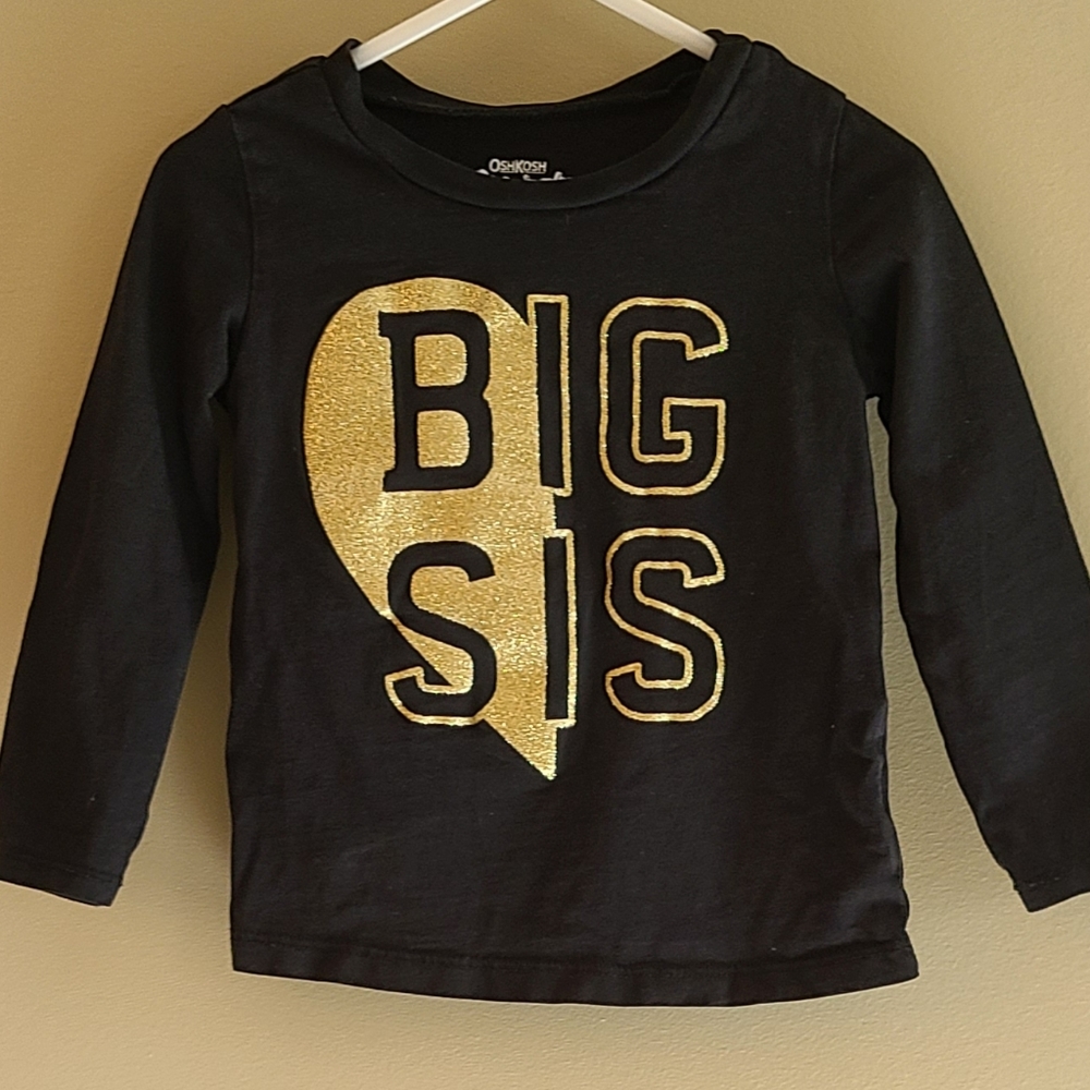 Black and gold Big Sis long sleeved tee shirt